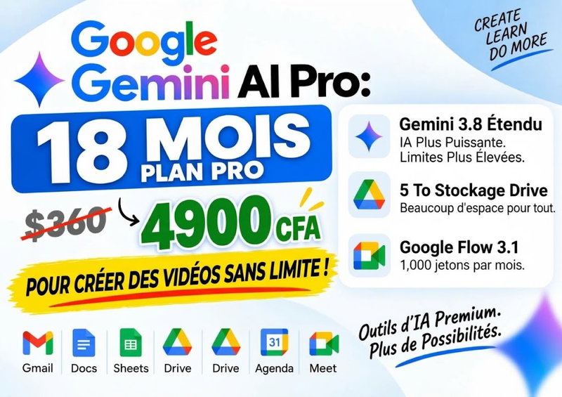 Google AI Pro (18 Mois)